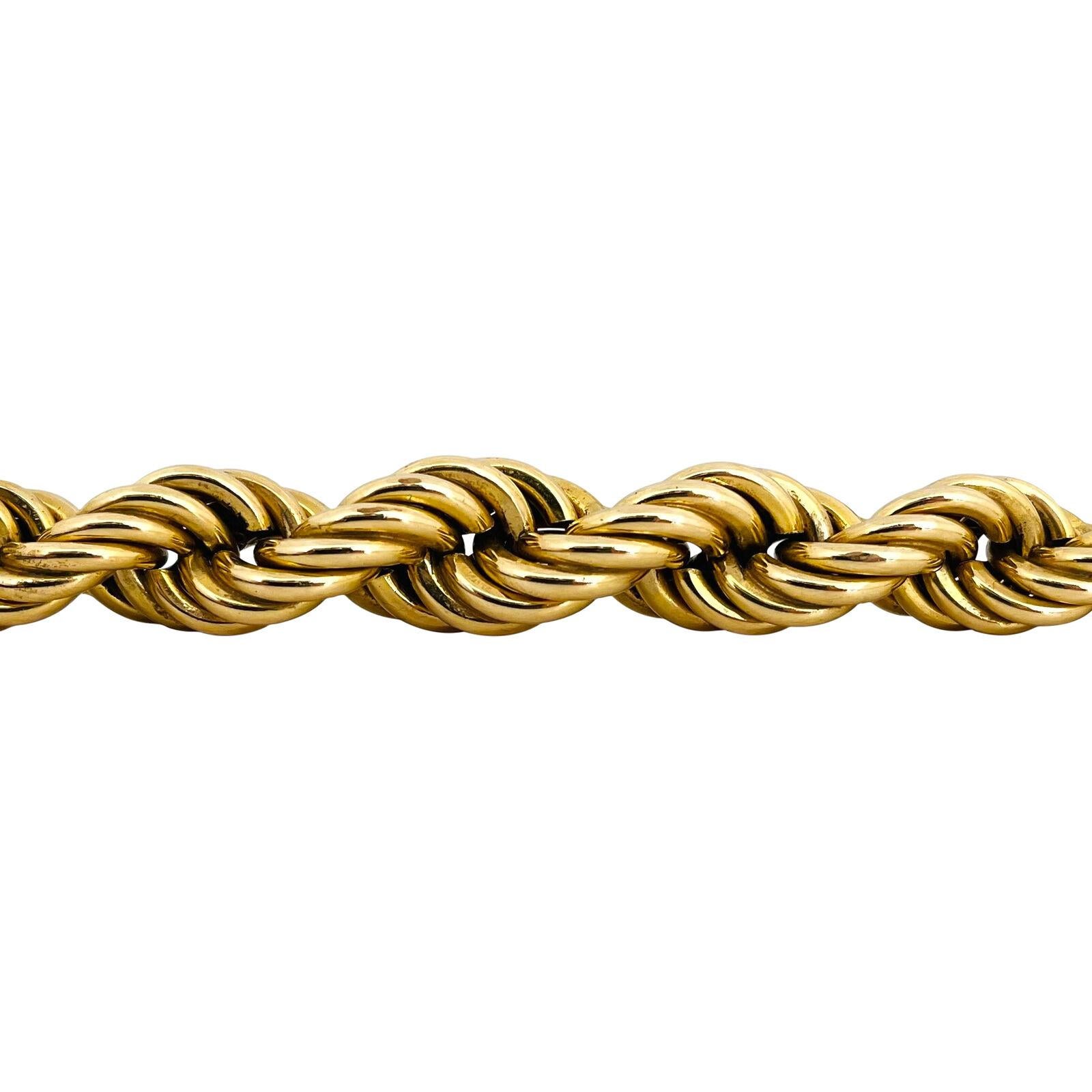 14 Karat Gelbgold abgestufte sehr dicke UnoAErre Damen Seil Halskette Italien 1