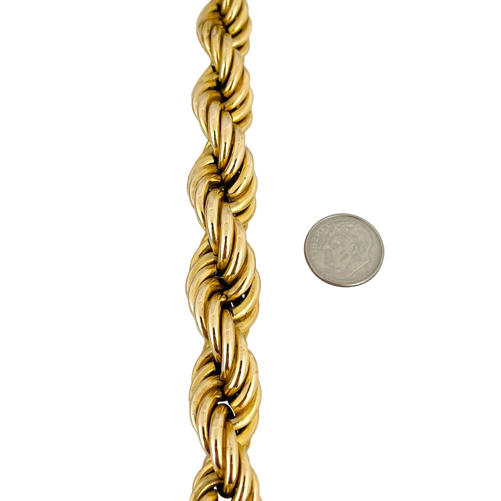 14 Karat Gelbgold abgestufte sehr dicke UnoAErre Damen Seil Halskette Italien 2