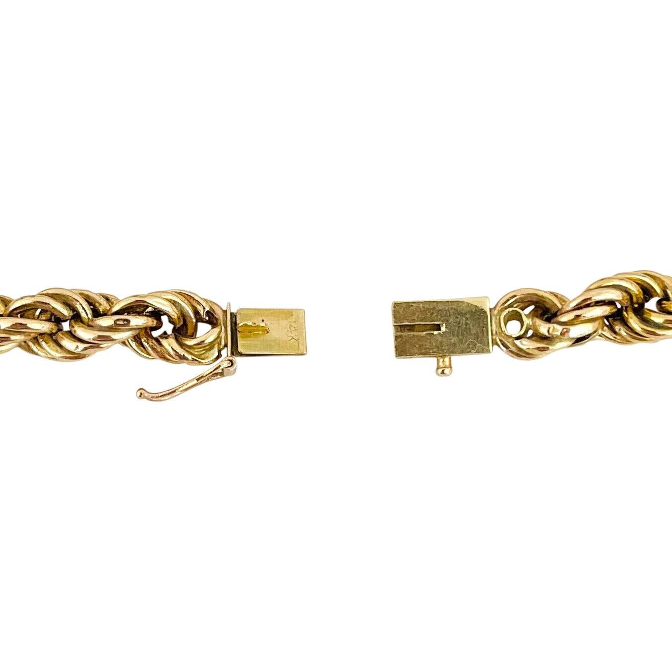 14 Karat Gelbgold abgestufte sehr dicke UnoAErre Damen Seil Halskette Italien 3