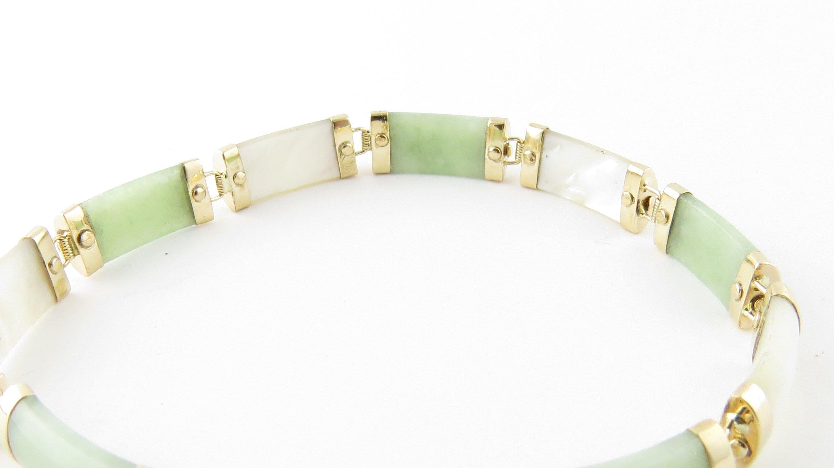 14 karat gold jade bracelet