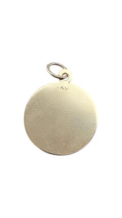 14 Karat Yellow Gold Green Shamrock Pendant #21138