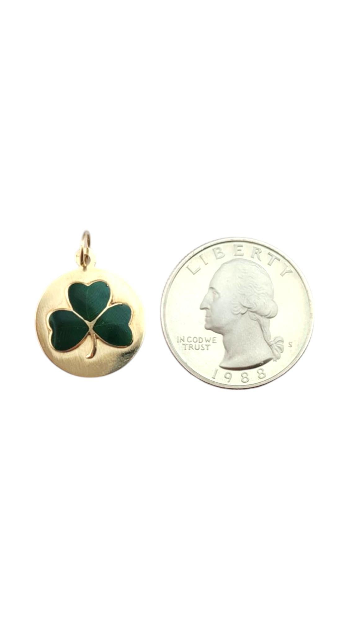 Pendentif Shamrock en or jaune 14 carats #21138 en vente 2