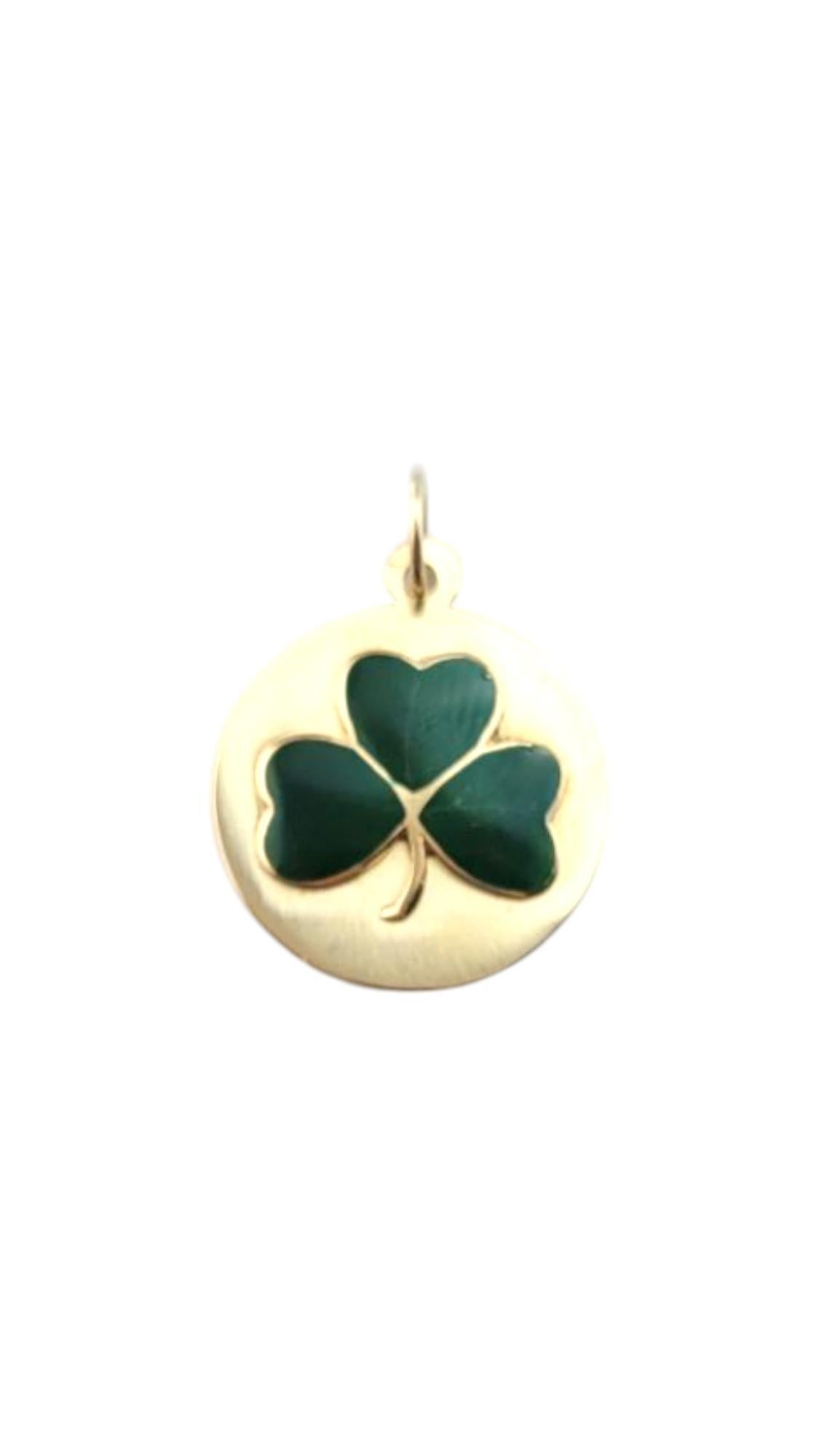 Colgante de trébol verde de oro amarillo de 14 quilates nº 21138