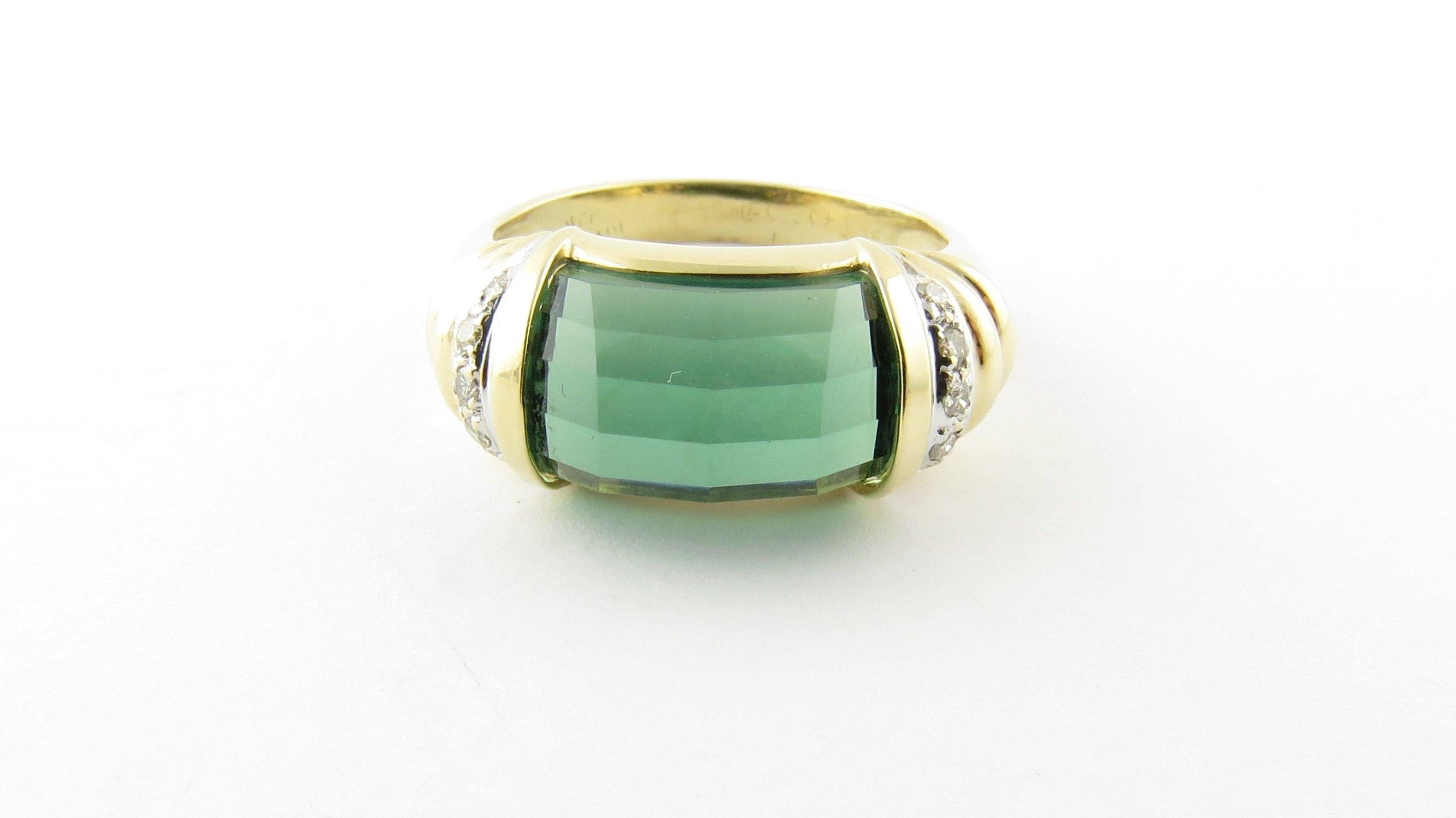 14 Karat Yellow Gold Green Tourmaline Ring 3