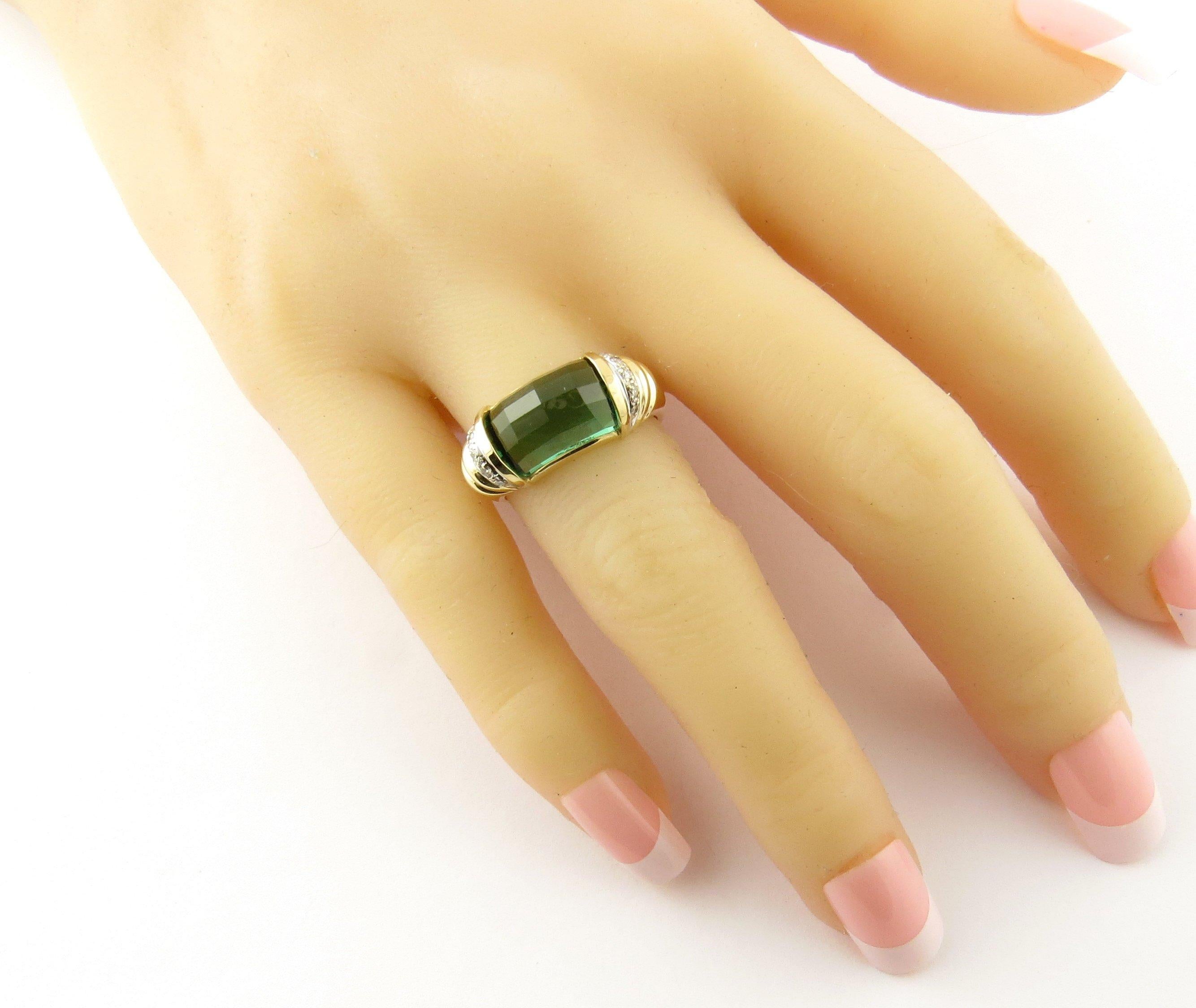 14 Karat Yellow Gold Green Tourmaline Ring 4