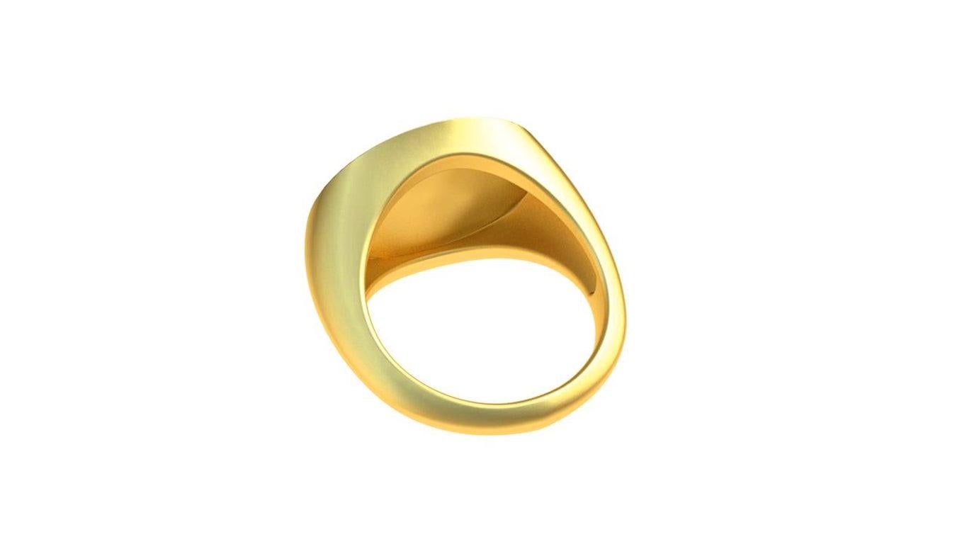 For Sale:  14 Karat Yellow Gold Growling Lion Signet Ring 2