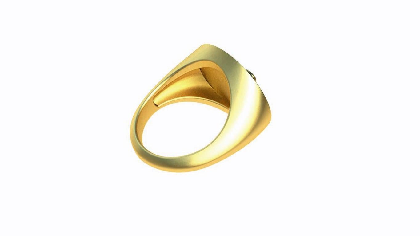 For Sale:  14 Karat Yellow Gold Growling Lion Signet Ring 3