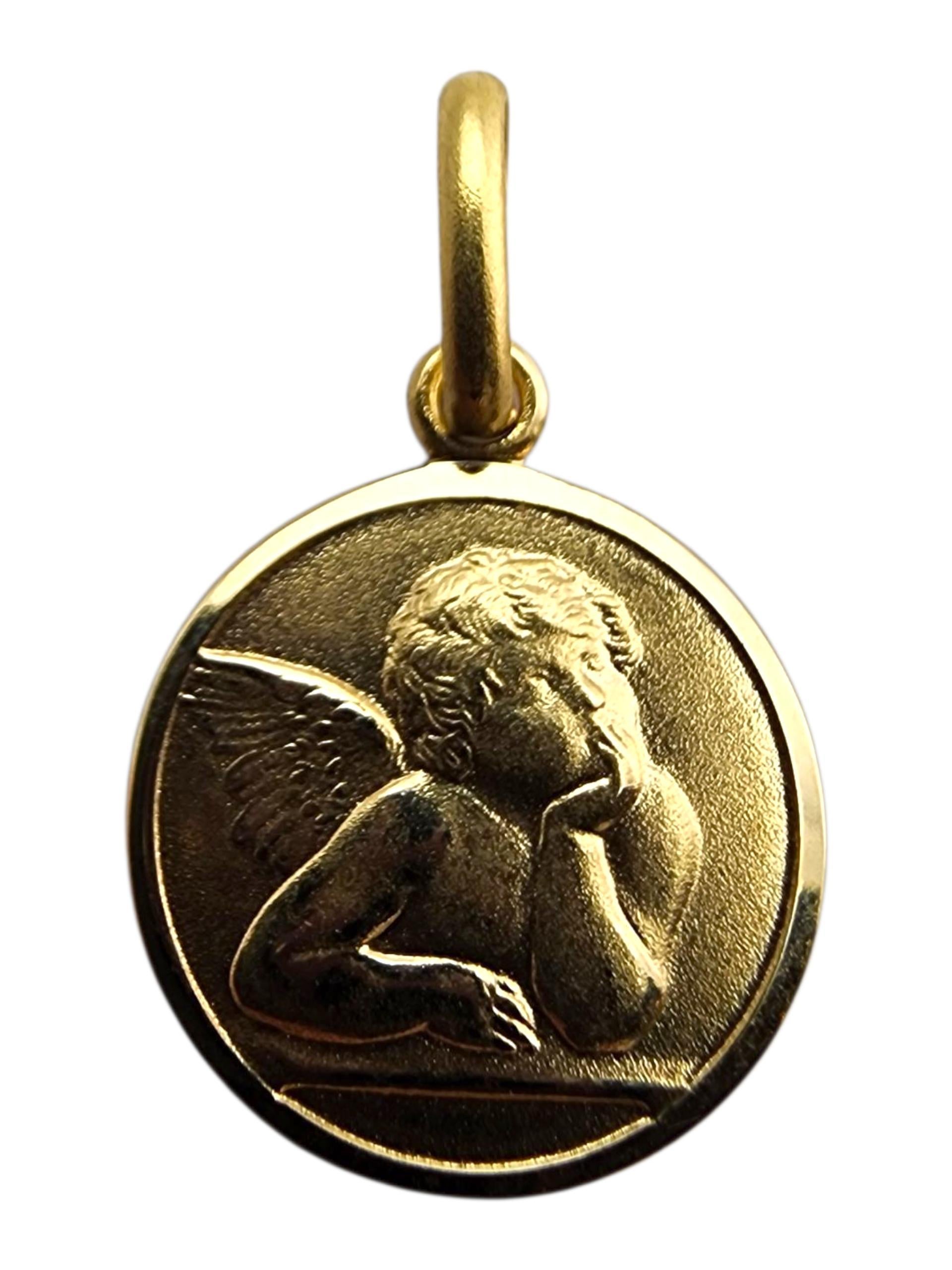 Charm Angelo Custode in oro giallo 14 carati #23693 in vendita 5