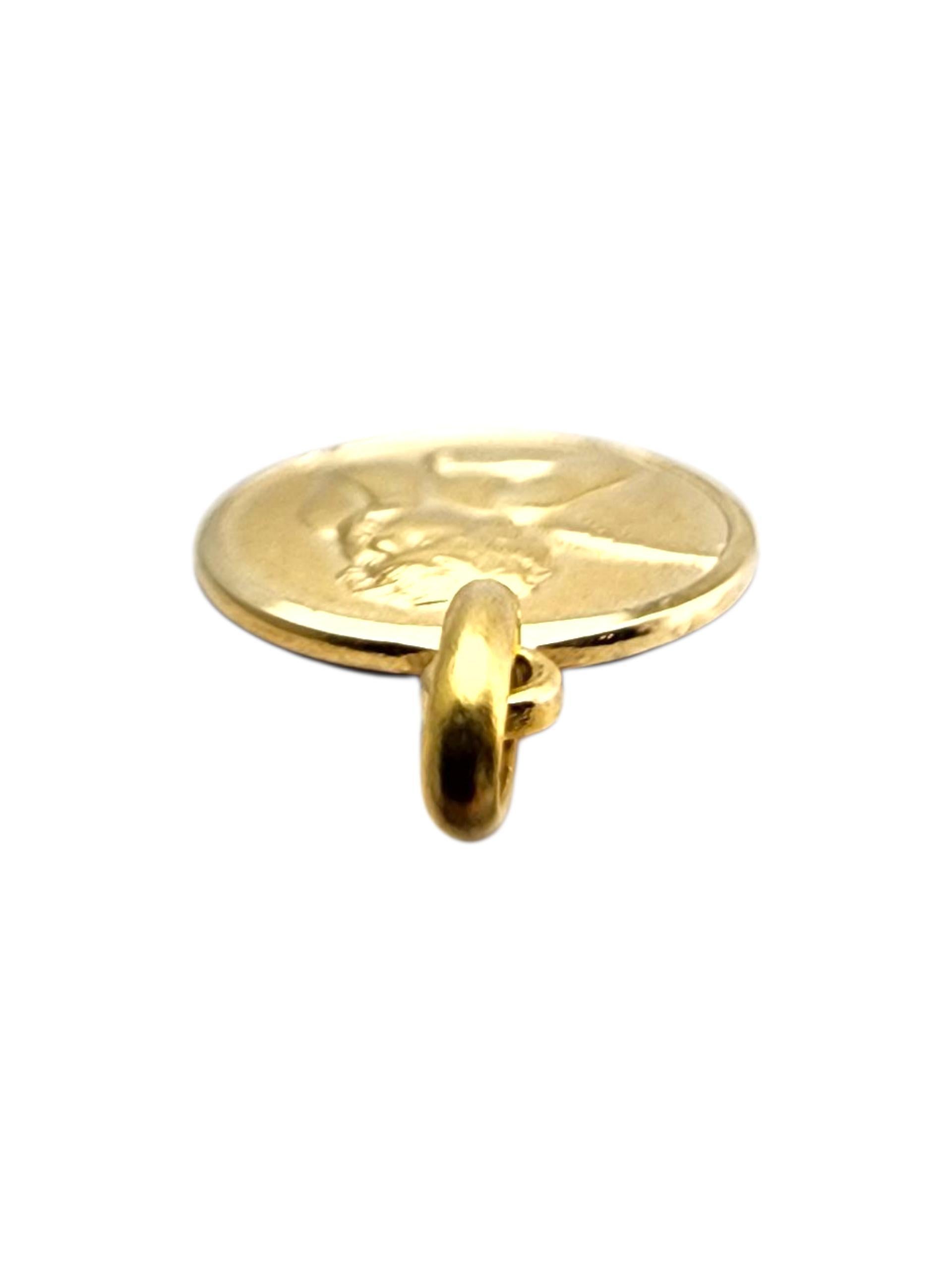 Charm Angelo Custode in oro giallo 14 carati #23693 In condizioni buone in vendita a Washington Depot, CT