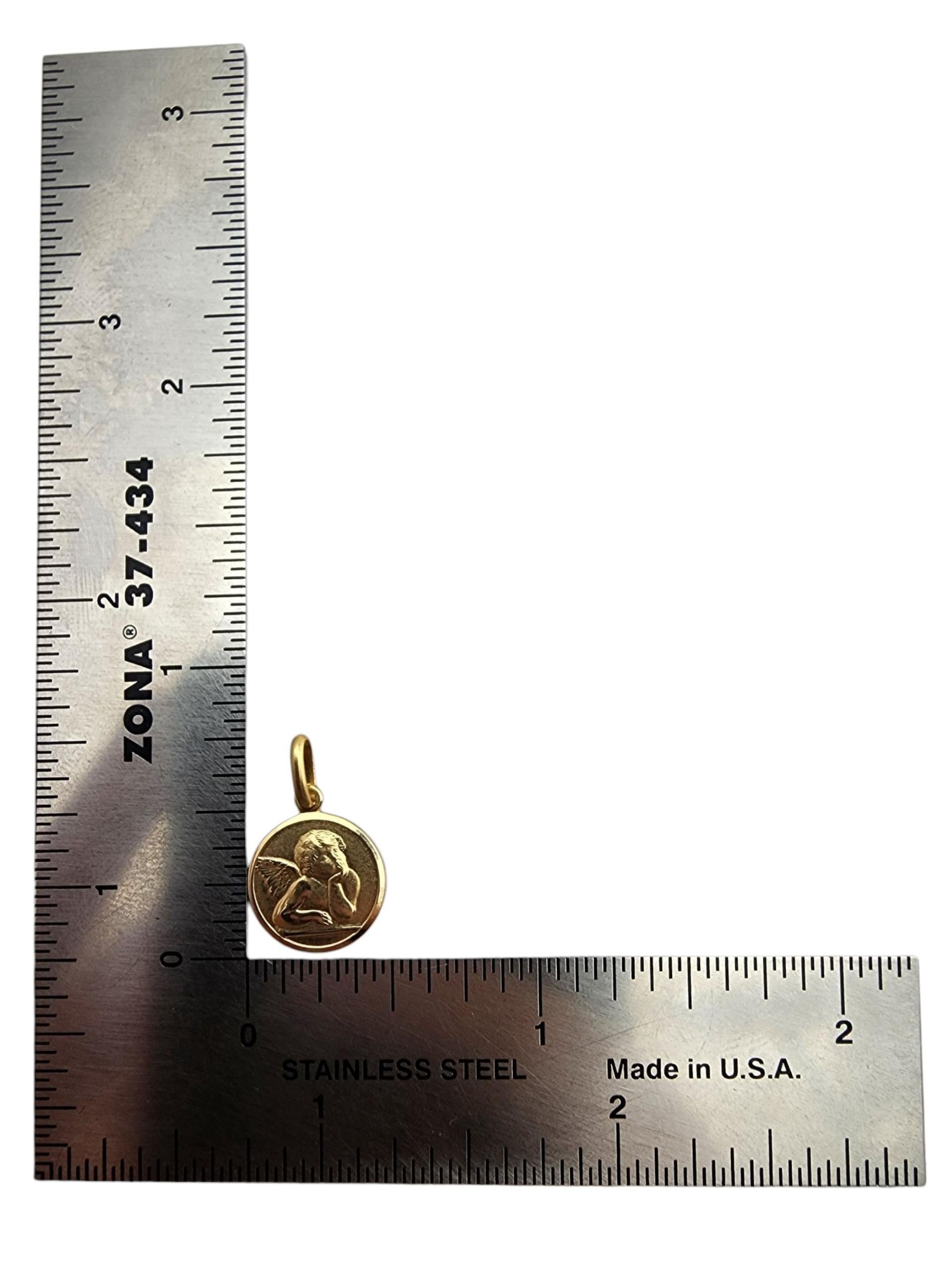 Charm Angelo Custode in oro giallo 14 carati #23693 in vendita 3