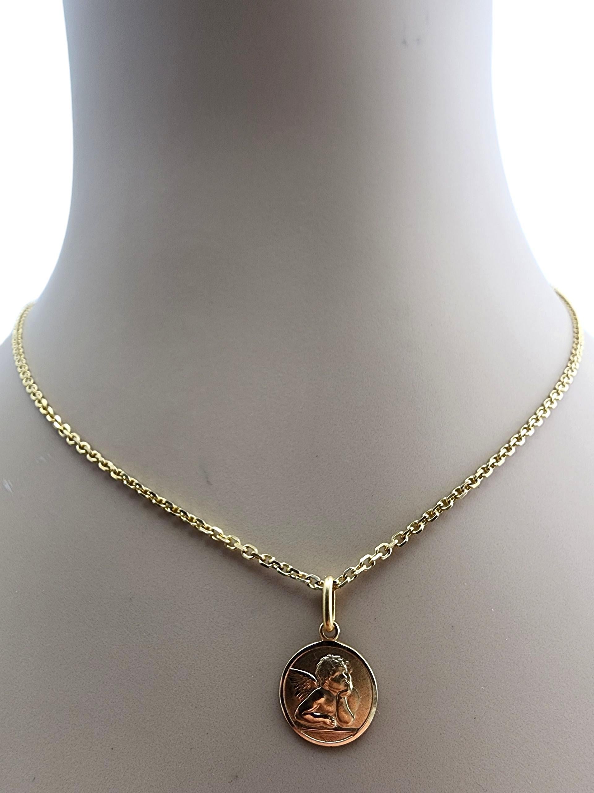 Charm Angelo Custode in oro giallo 14 carati #23693 in vendita 4