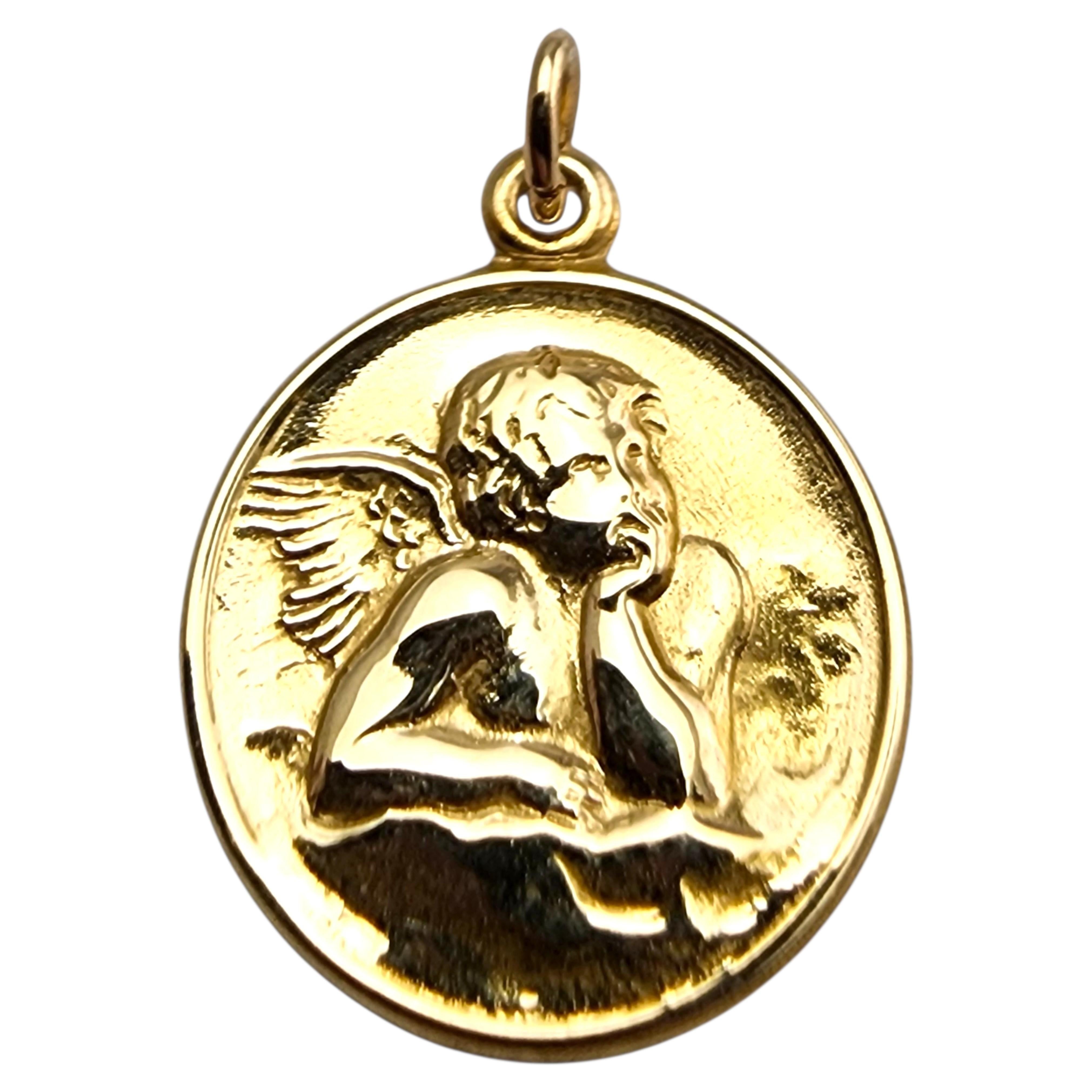 14 Karat Yellow Gold Guardian Angel Charm #24062