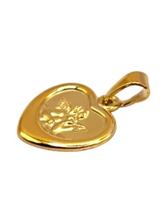 14 Karat Yellow Gold Guardian Angel Heart Charm #19995