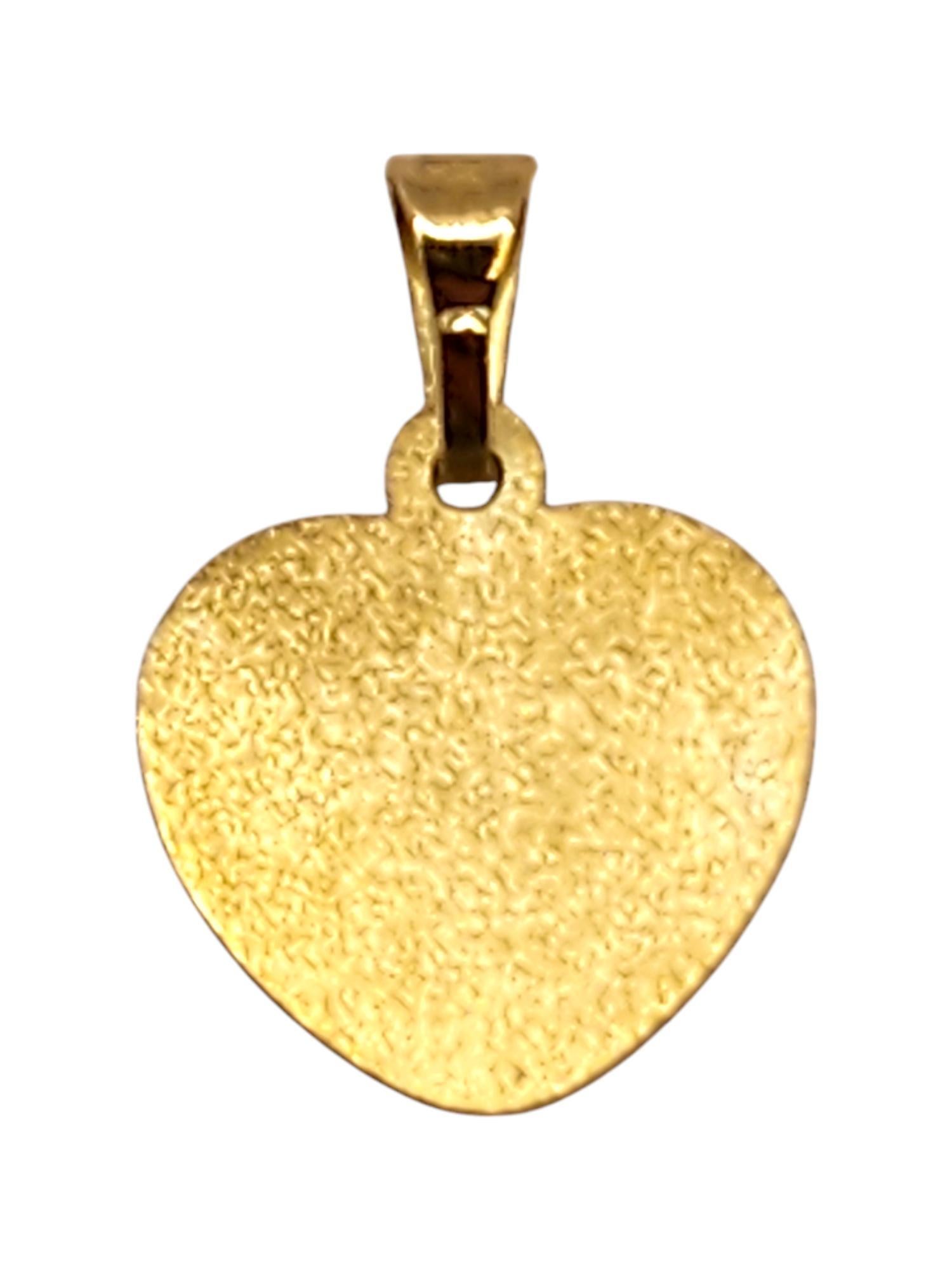 Donna Charm a forma di cuore di angelo custode in oro giallo 14 carati #19995 in vendita