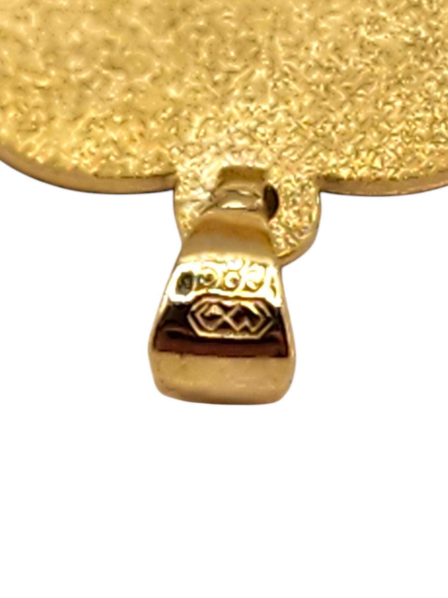 Charm a forma di cuore di angelo custode in oro giallo 14 carati #19995 in vendita 2