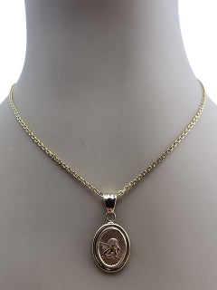 14 Karat Yellow Gold Guardian Angel Pendant #23692