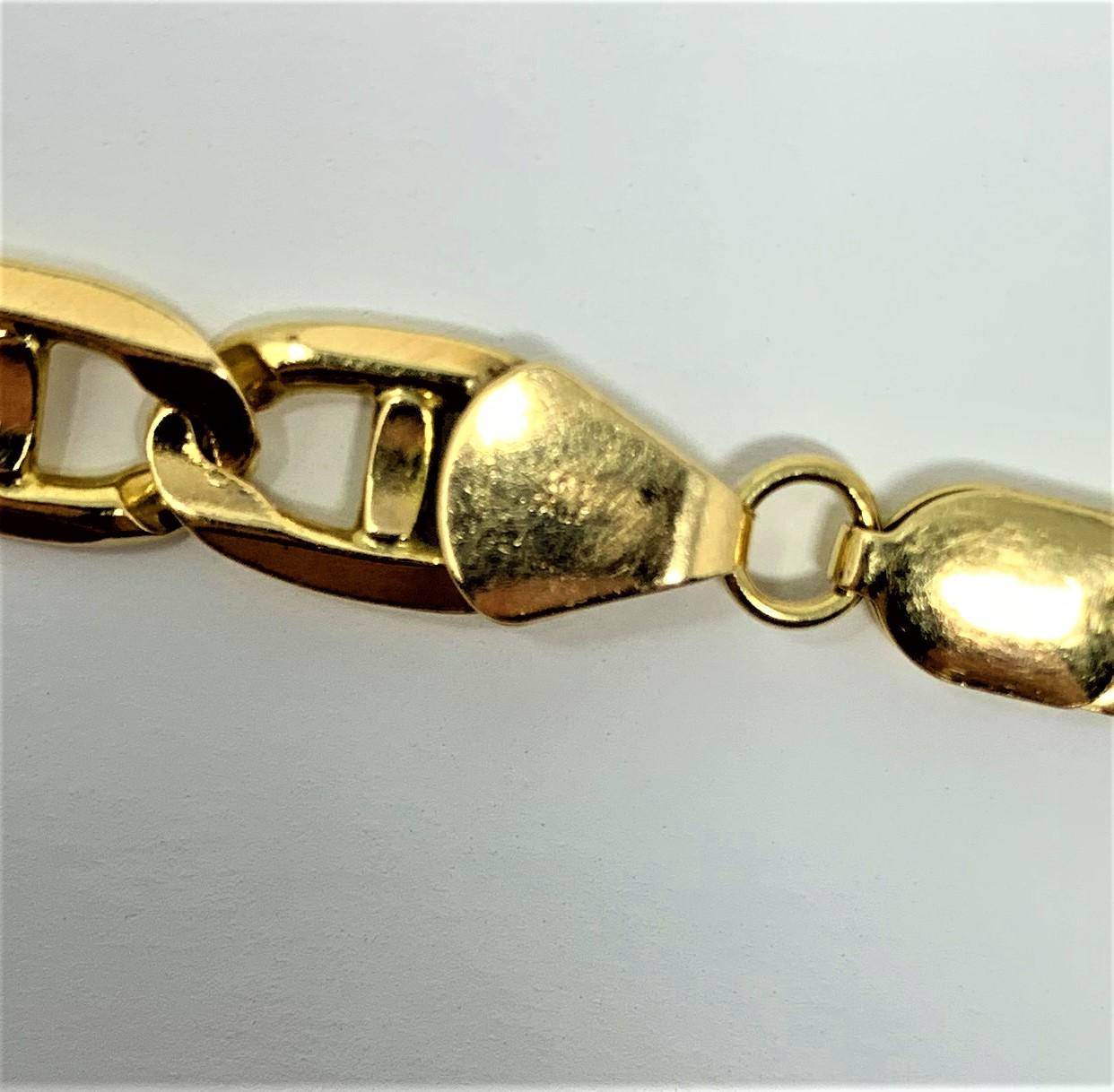 14 Karat Yellow Gold Gucci Anchor Mariner Link Chain Bracelet In Good Condition In Guilford, CT