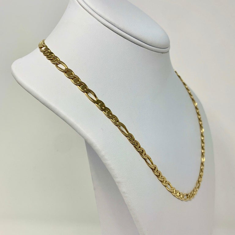 14 Karat Yellow Gold Gucci Mariner Link Chain Necklace For Sale at 1stdibs