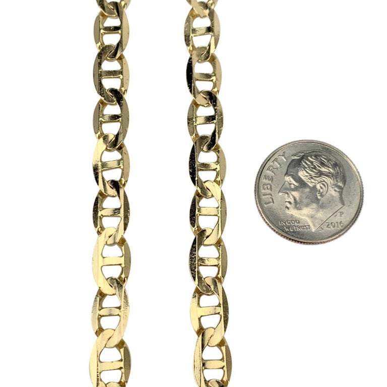 14 Karat Yellow Gold Gucci Mariner Link Chain Necklace For Sale at 1stDibs
