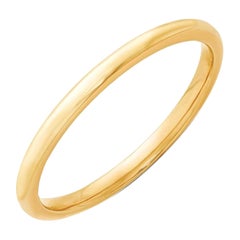 14 Karat Yellow Gold Half Round Classic Wedding Band Solid Ring
