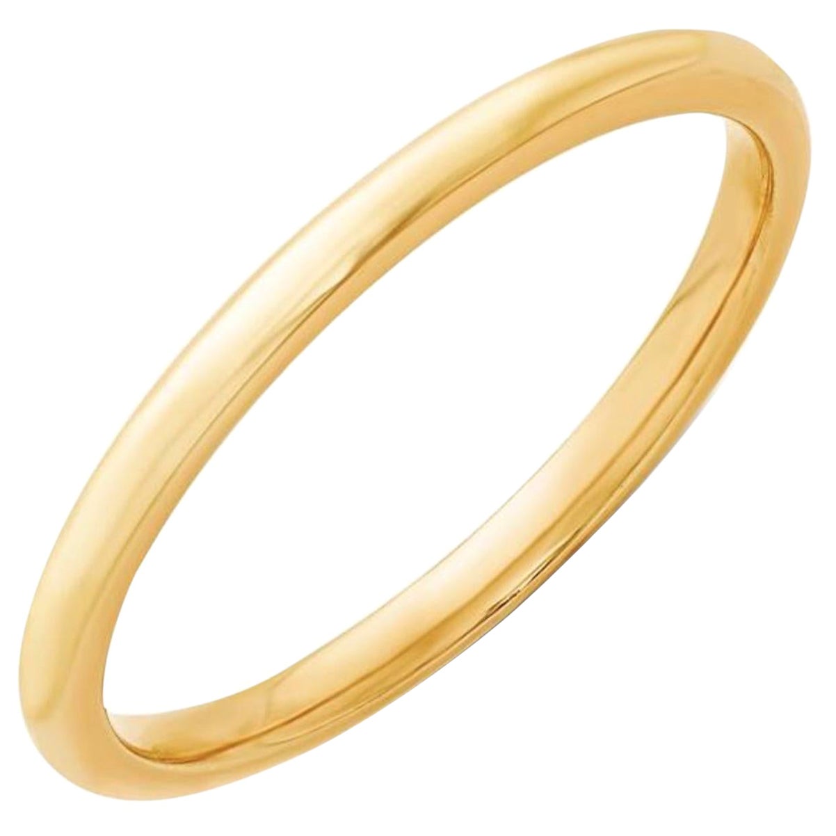 14 Karat Gelbgold Halb runder klassischer Ehering Massivring