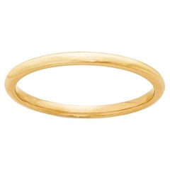 14 Karat Yellow Gold Half Round Classic Wedding Band Solid Ring