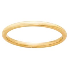 14 Karat Yellow Gold Half Round Classic Wedding Band Solid Ring