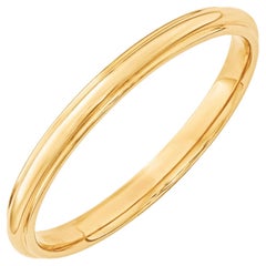 14 Karat Yellow Gold Half Round Classic Wedding Band Solid Ring