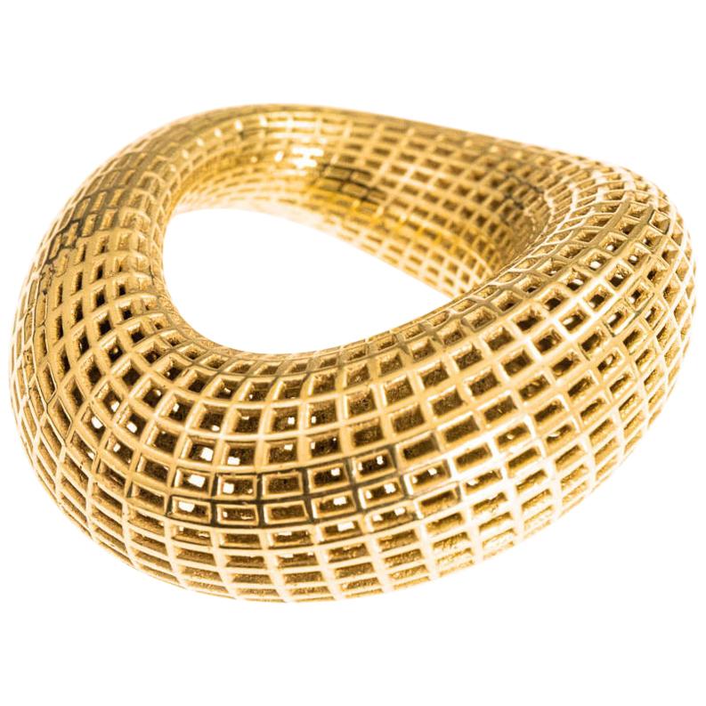14k Yellow Gold  Ring  Unique Architecture contemporary ring   Fine Jewelry