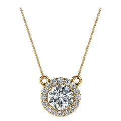 14 Karat Gelbgold Halo-Diamant-Anhänger '3/4 Karat'