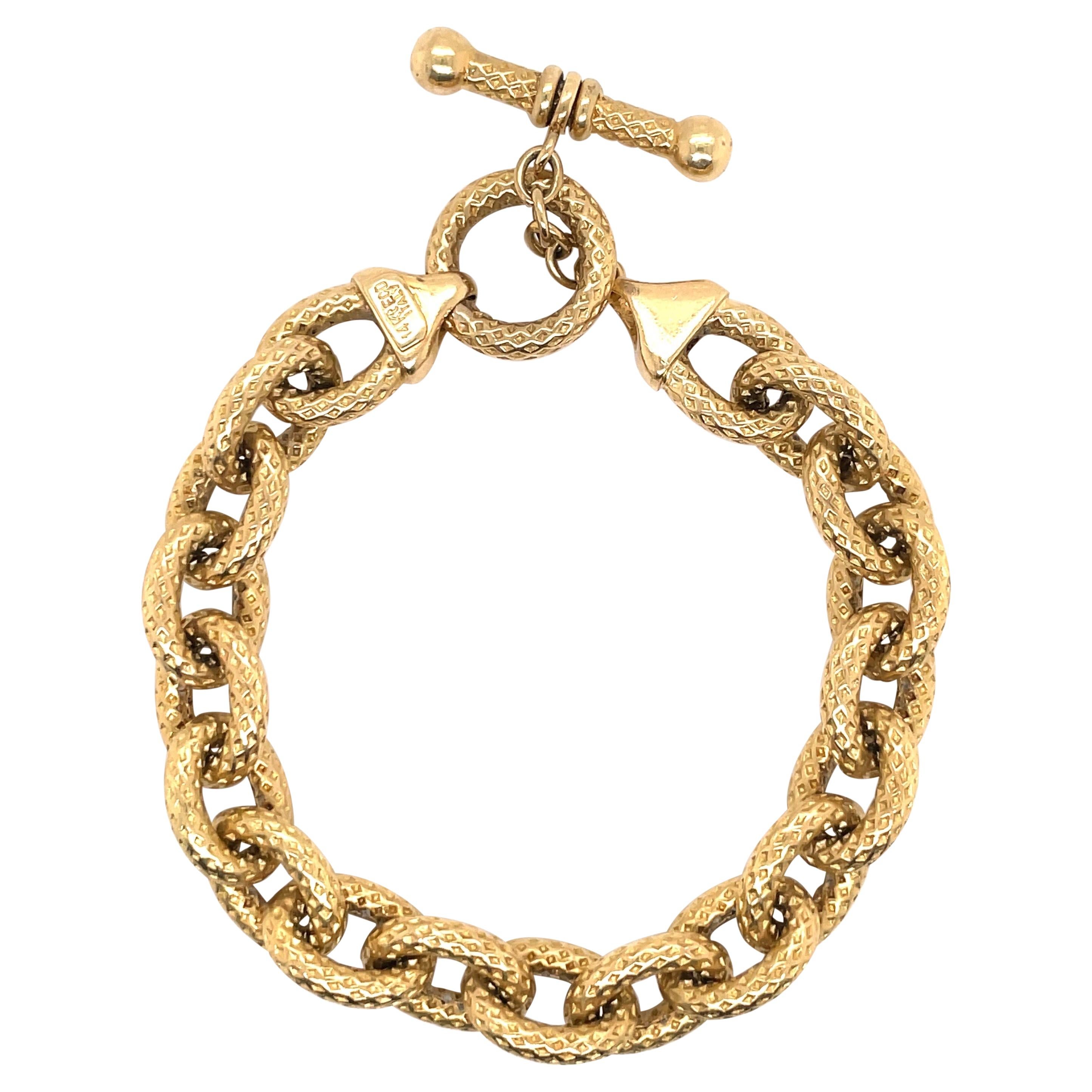 TIFFANY and CO. Gold Link Bracelet with Heart Clasp at 1stDibs