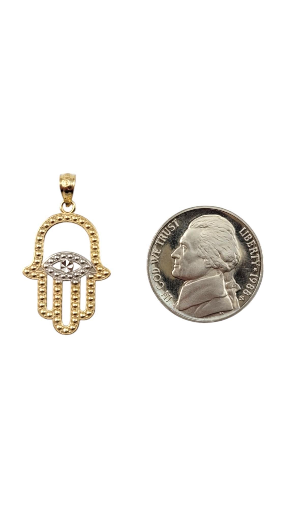 Pendentif Hamsa en or jaune 14 carats #20852 Bon état - En vente à Washington Depot, CT