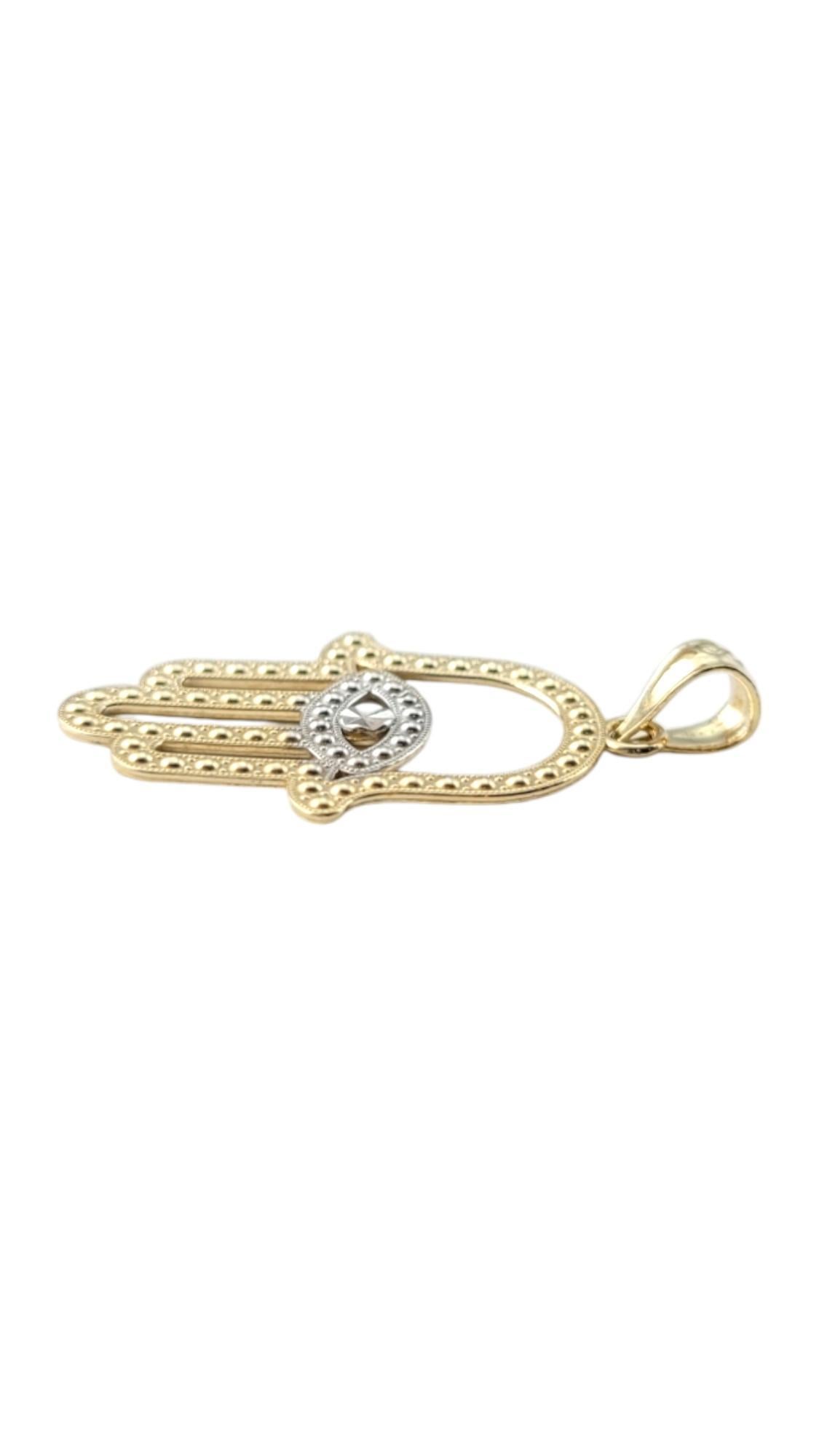 Pendentif Hamsa en or jaune 14 carats #20852 en vente 2