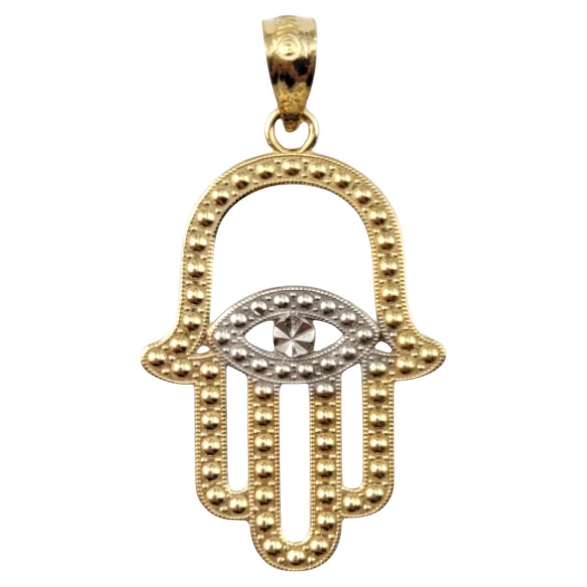 Pendentif Hamsa en or jaune 14 carats #20852