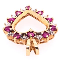 Pendentif cœur en or jaune 10 carats, diamant et améthyste