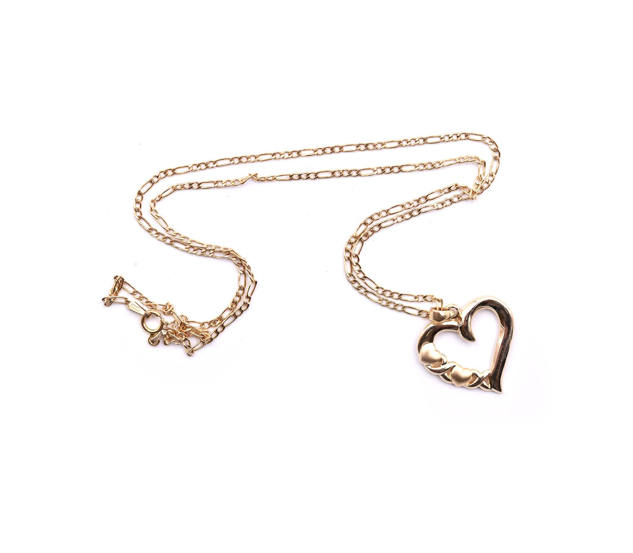 14 karat gold heart necklace