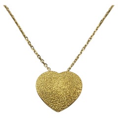 14 Karat Yellow Gold Heart Pendant Necklace #18837