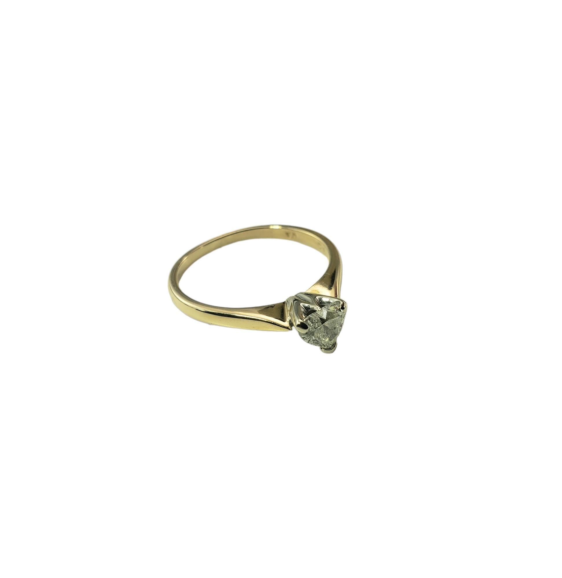 14 Karat Gelbgold Herzförmiger Diamant-Verlobungsring #15689 im Zustand „Gut“ im Angebot in Washington Depot, CT