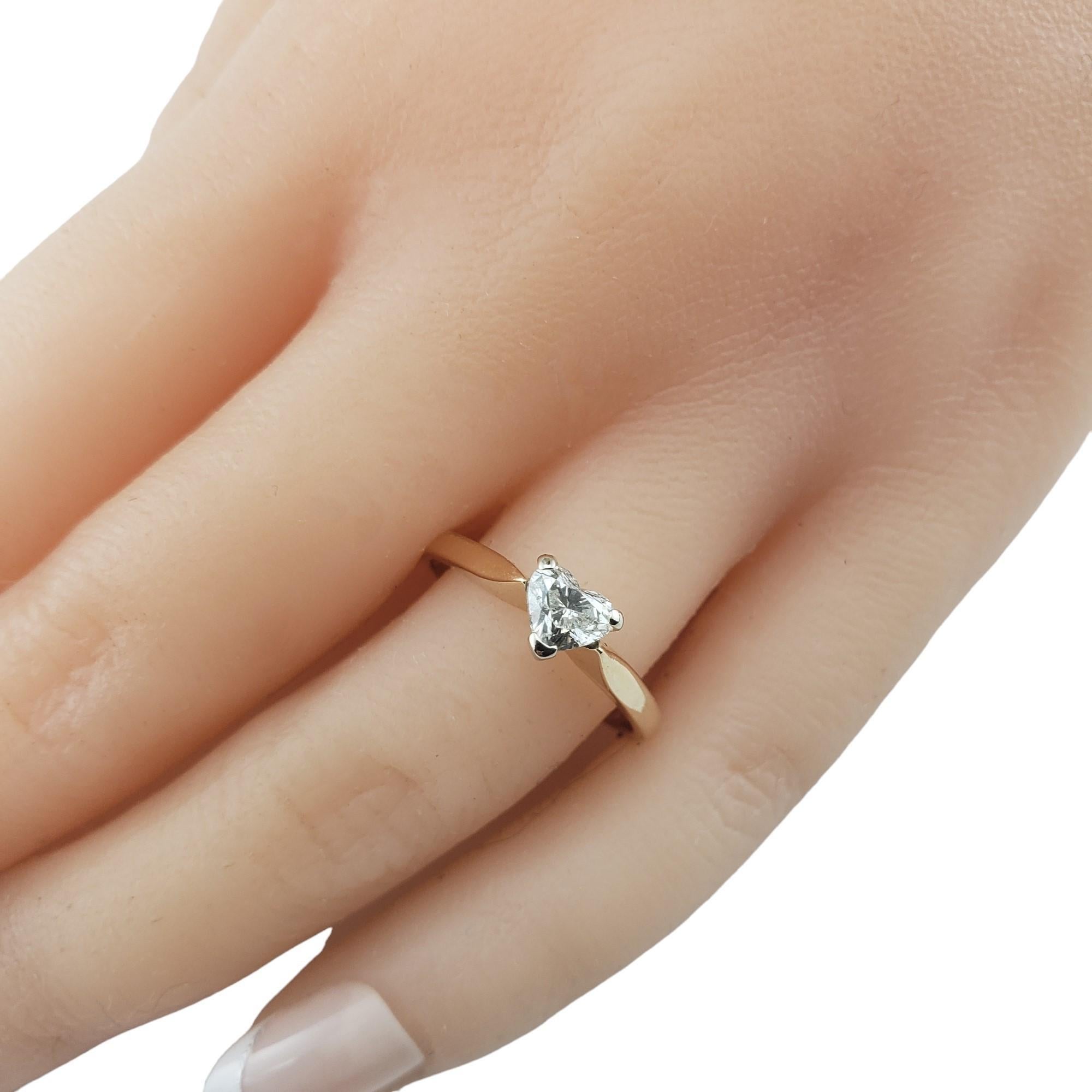 14 Karat Yellow Gold Heart Shaped Diamond Engagement Ring #15689 For Sale 3