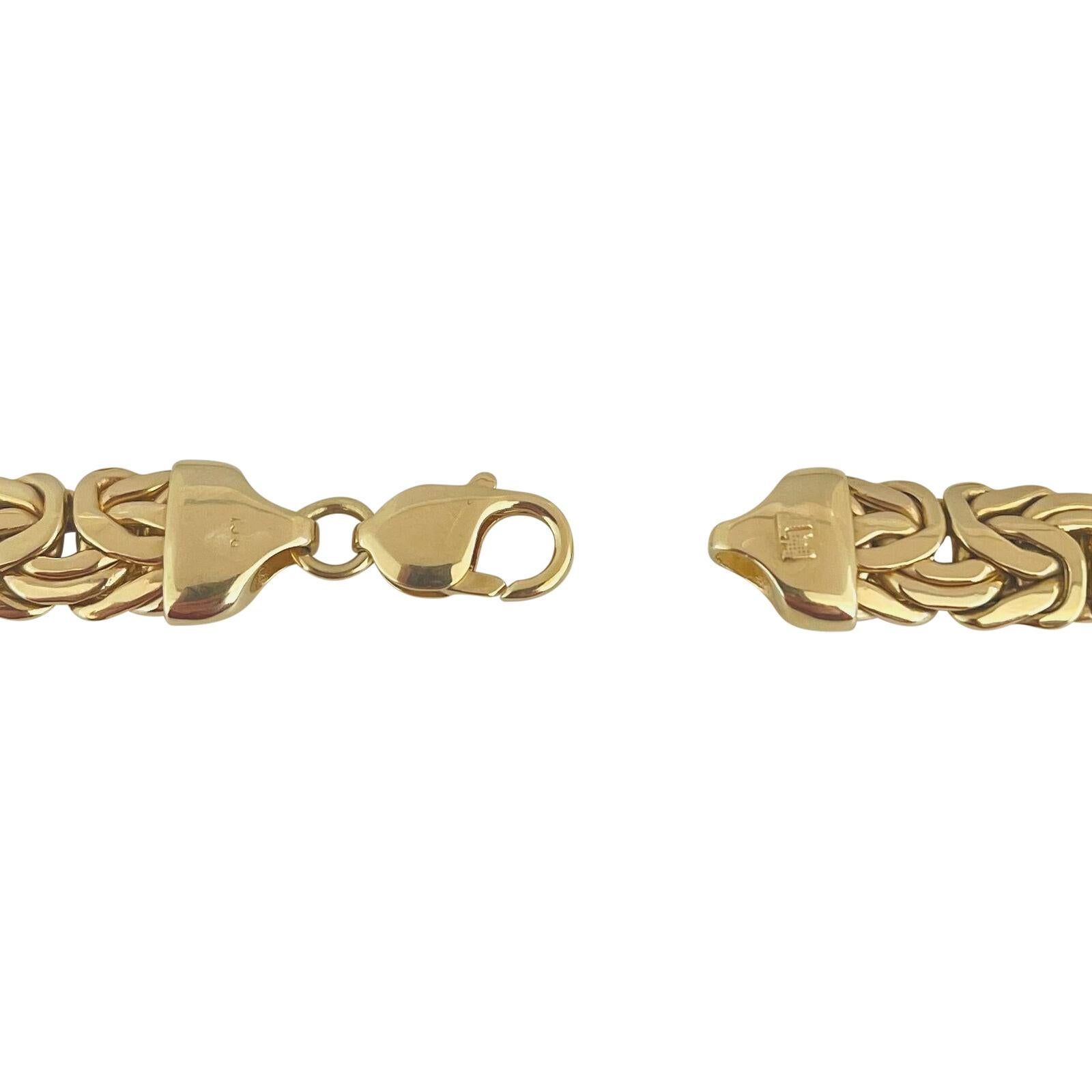 14 Karat Yellow Gold Heavy Byzantine Link Chain Necklace 1