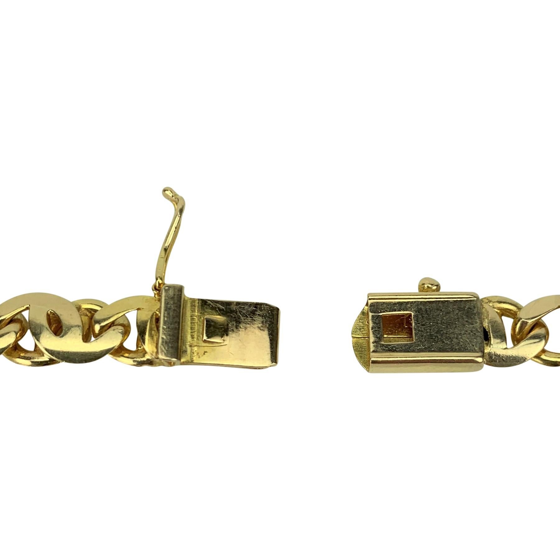 14 Karat Yellow Gold Heavy Figure 8 Curb Link Chain Necklace In Good Condition In Guilford, CT