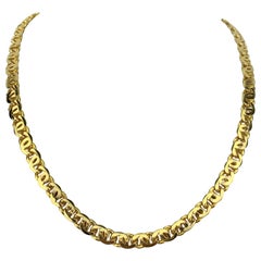 14 Karat Yellow Gold Heavy Figure 8 Curb Link Chain Necklace