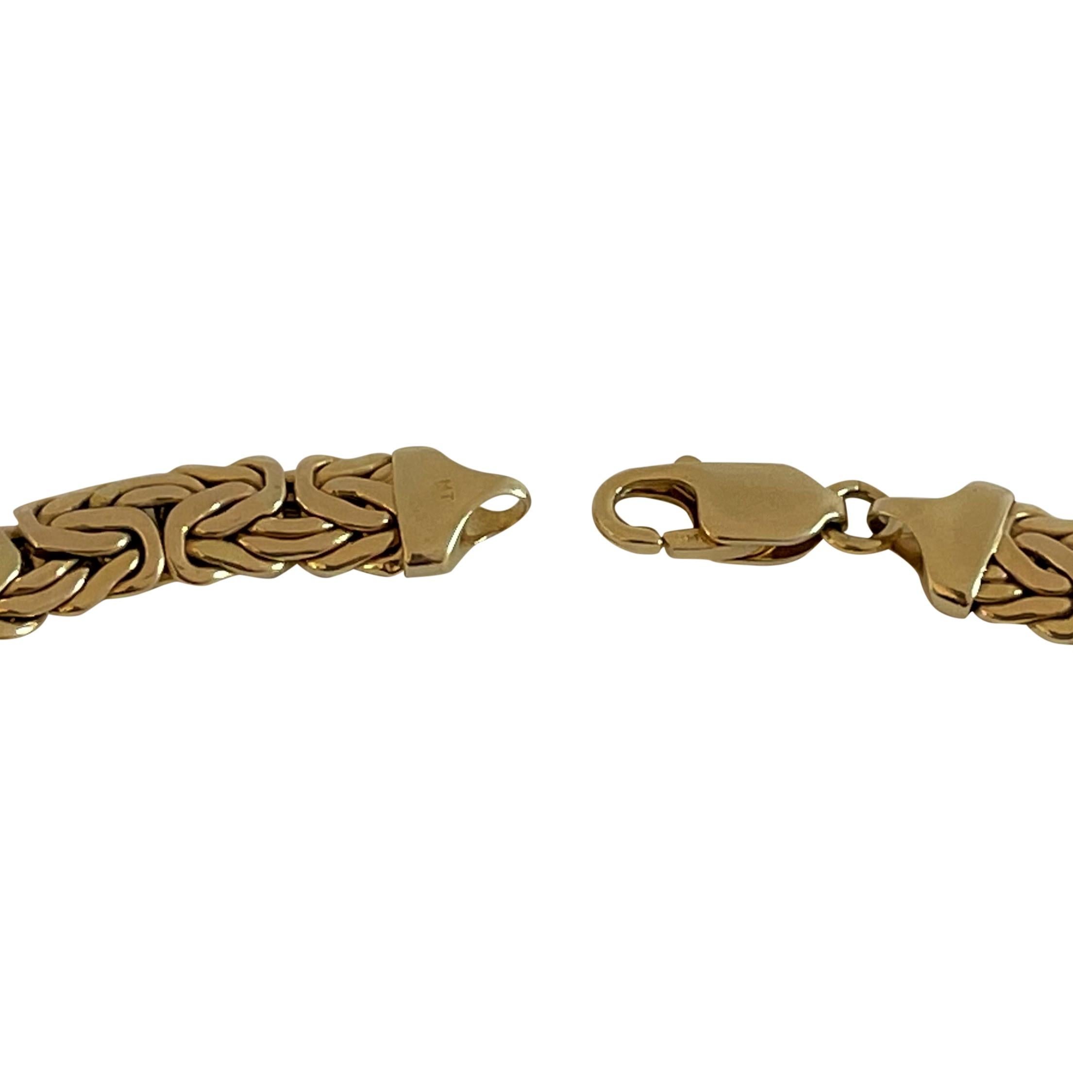 14 Karat Yellow Gold Heavy Ladies Byzantine Link Chain Necklace 1