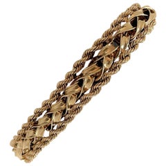 14 Karat Yellow Gold Heavy Ladies Vintage Fancy Link Bracelet