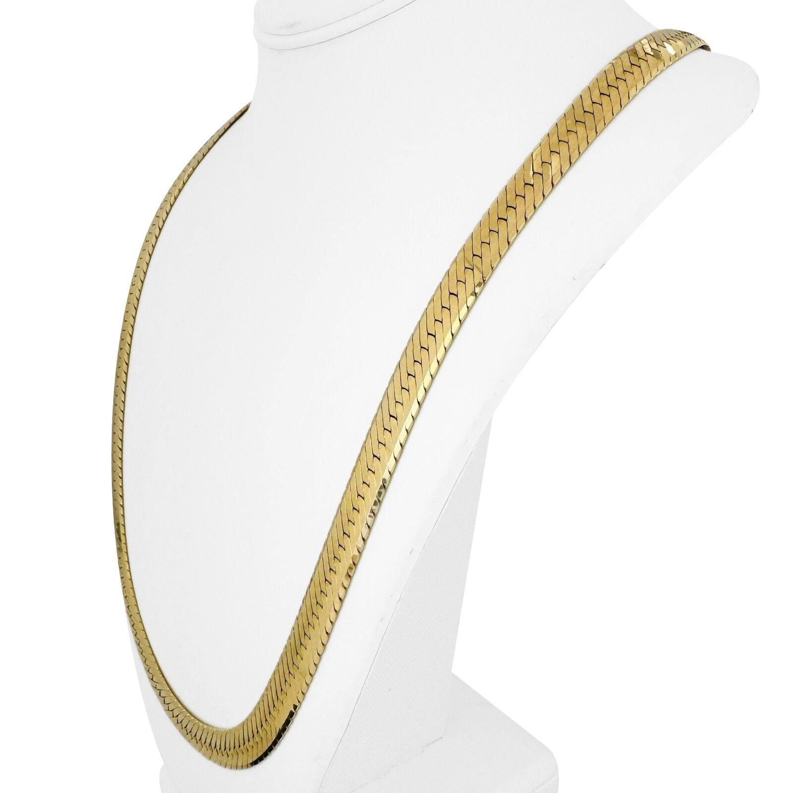 14k Gelbgold 92,5g schwere lange 9,5mm Fischgrätenkette Italien 30