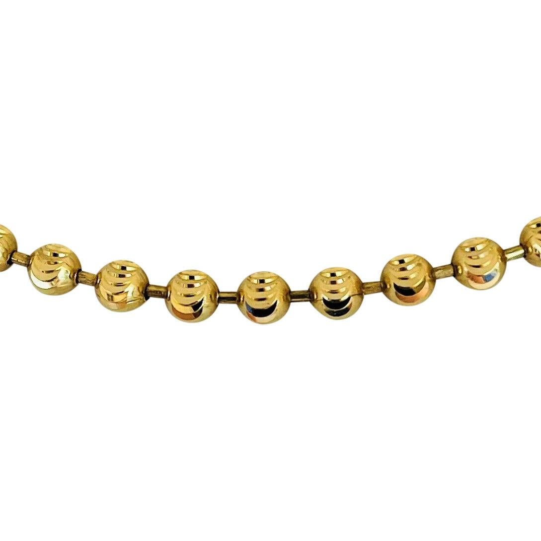 14 Karat Gelbgold Schwere Mondschliff Kugel Perlen Gliederkette Halskette im Zustand „Gut“ in Guilford, CT