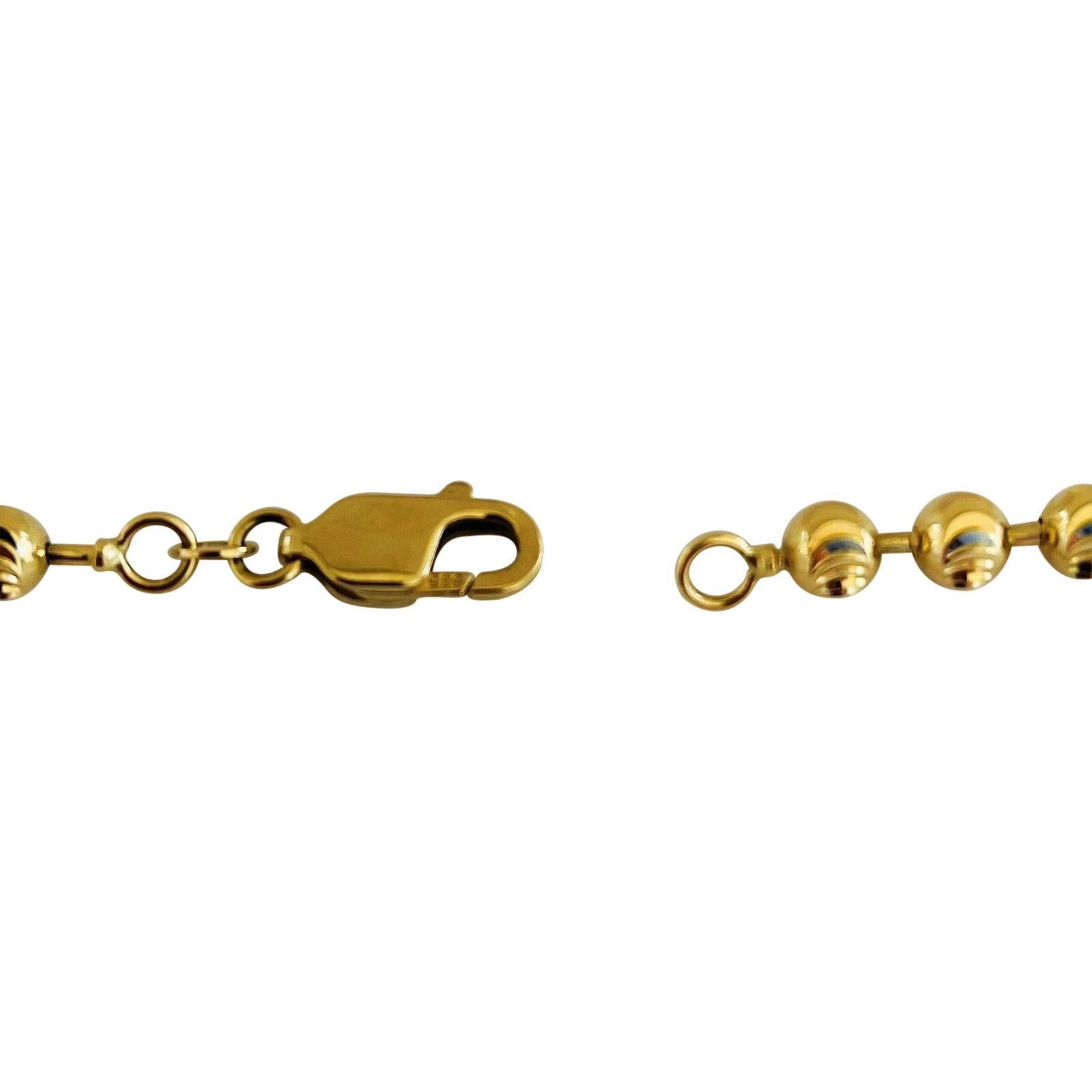 14 Karat Gelbgold Schwere Mondschliff Kugel Perlen Gliederkette Halskette 2