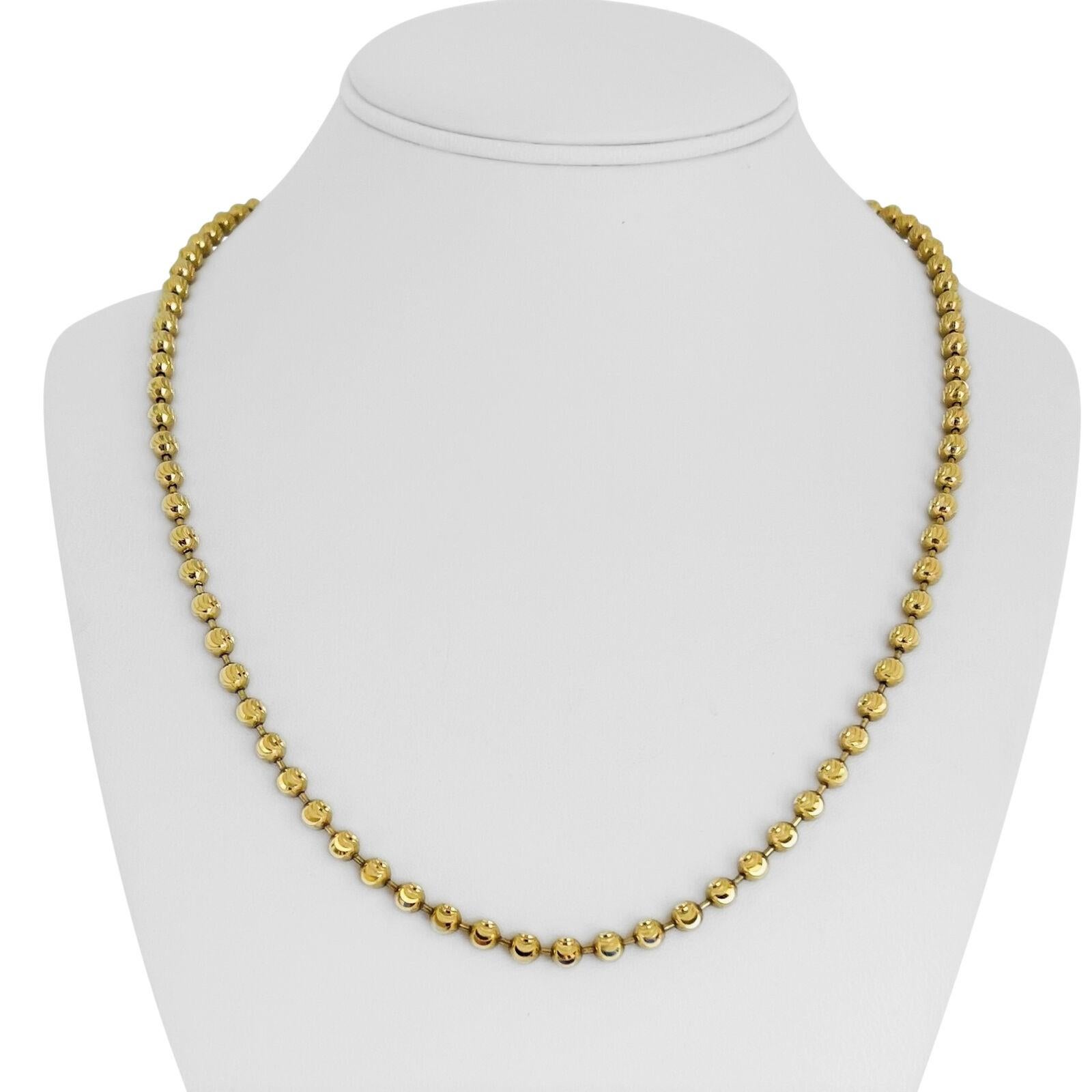 14 Karat Gelbgold Schwere Mondschliff Kugel Perlen Gliederkette Halskette 5