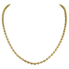 14 Karat Gelbgold Schwere Mondschliff Kugel Perlen Gliederkette Halskette