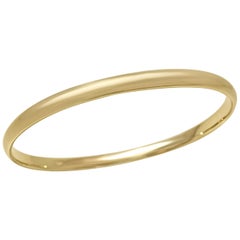 14 Karat Yellow Gold Heavy Oval Slip-On Bangle by Manart